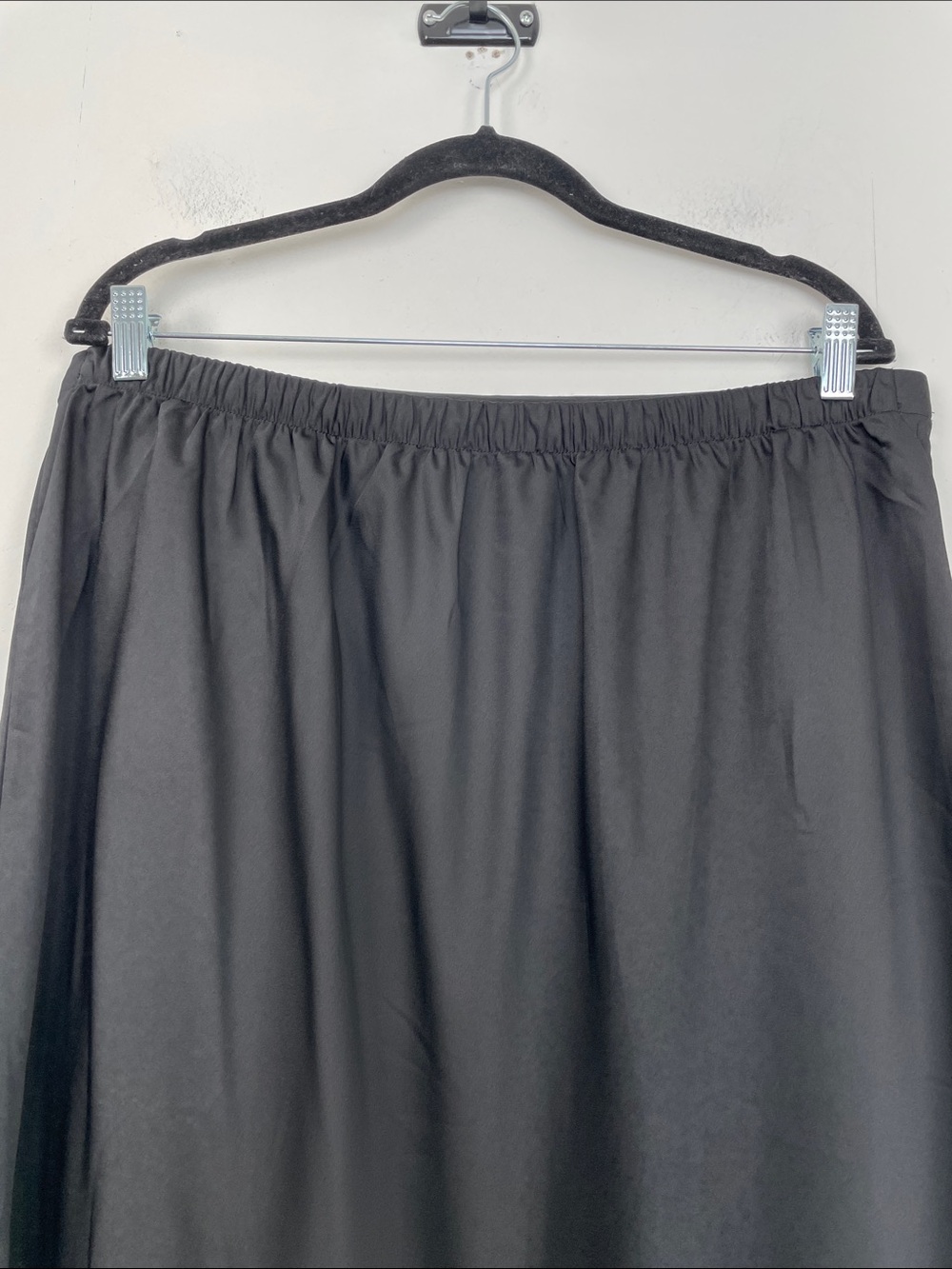 J Crew Factory Satin Classic Minimalist Pullon Black A-Line Skirt Women XL - Picture 6 of 8
